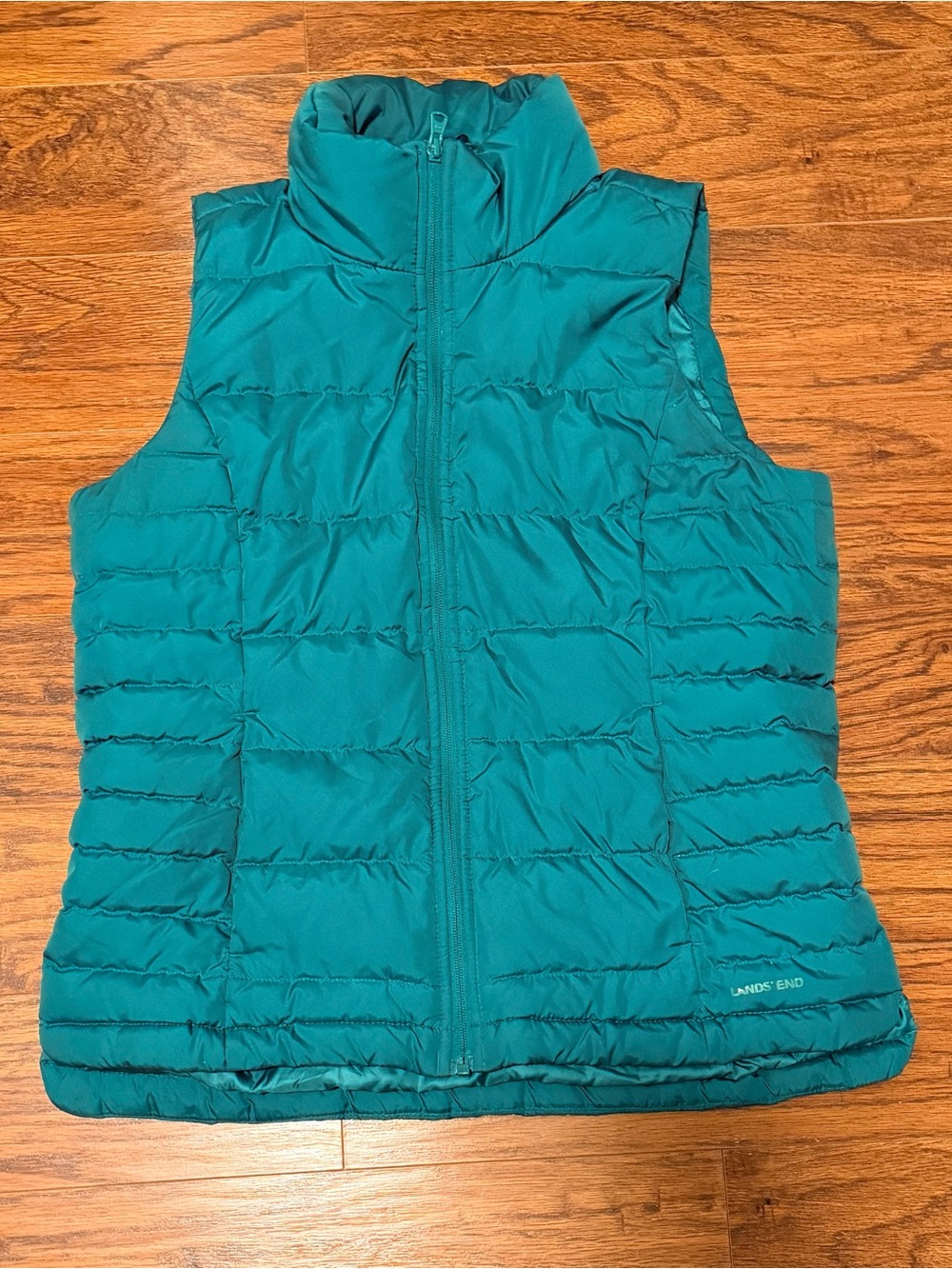 Lands' End Green Quilted Puffer Vest - Women's Medium
